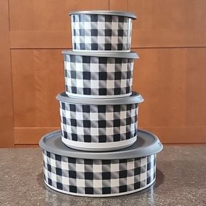 Tupperware Buffalo Plaid 4-pc Canister Set